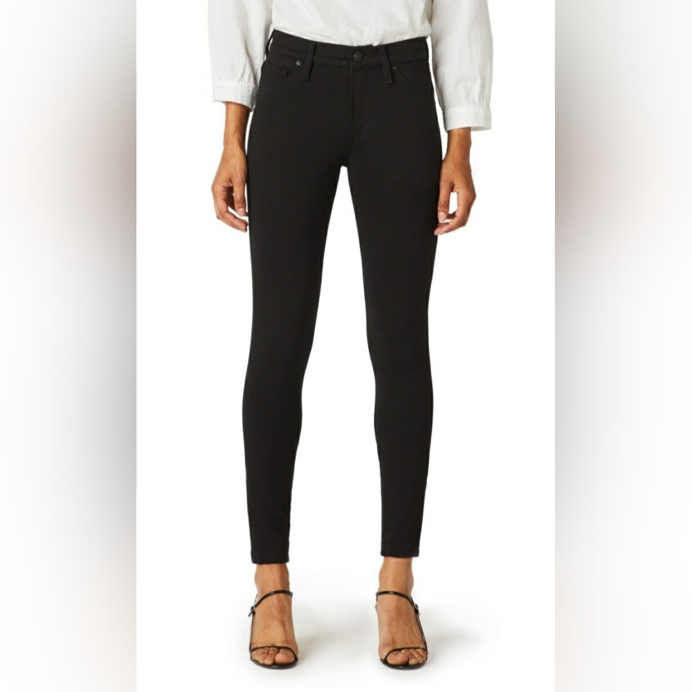 Hudson Nico Midrise Super Skinny Black Jeans Size 27